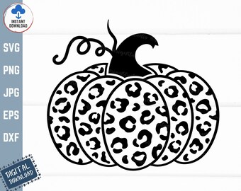 Halloween Leopard Pumpkin Svg, Leopard Pumpkin Svg, Cheetah Print Pumpkin Svg, Pumpkin Svg, Leopard Svg, Thanksgiving Pumpkin Svg