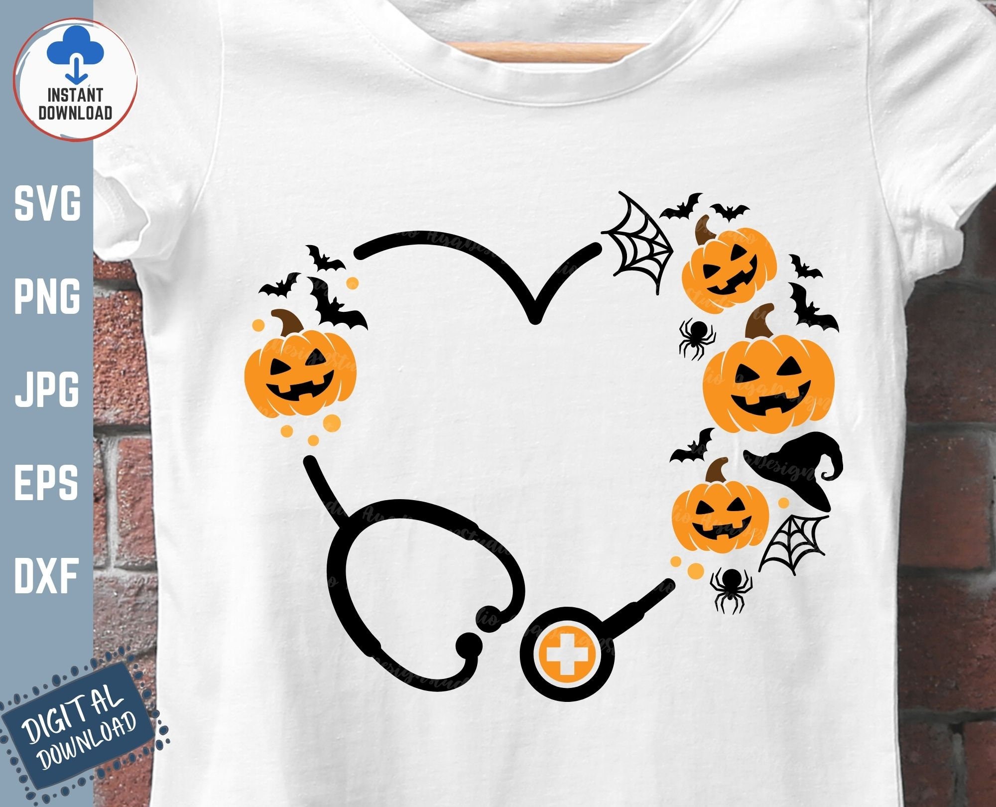 Halloween Stethoscope Svg, Nurse Halloween Svg, Pumpkin Stethoscope Svg ...