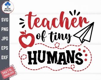 Insegnante di Tiny Humans Svg, Insegnamento Svg, Apple Teacher Svg, Insegnante di Tiny Svg, Insegnante di scuola Svg, Funny Teaching Svg