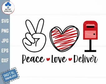 Peace Love Deliver Svg, Peace Love Deliver Postal Worker Svg, Postwoman Shirt Svg, Postal Worker Svg