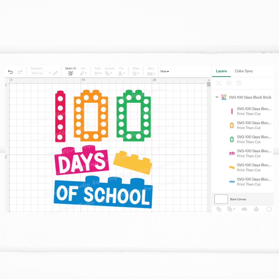 100 Days of School Block Brick Svg, Colorful Block Bricks, Toys ...
