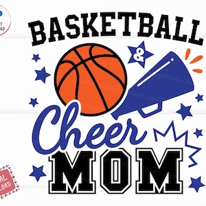 Basketball and Cheer Mom Svg, Basketball Cheer Mom, Proud Cheer Mom Svg, Basketball Family Shirt Svg, Mom of Both Basketball And Cheer Svg