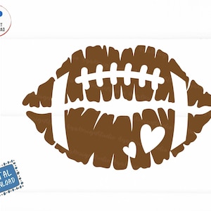 Football Lips Svg, Football Love Lips Svg, Football Kiss Svg, Football Cheer Mom Svg, Football Love Shirt Svg