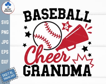 Baseball and Cheer Grandma Svg, Baseball Grandma Svg, Proud Cheer Grandma Svg, Baseball Family Svg, Grandma of Both Baseball And Cheer Svg