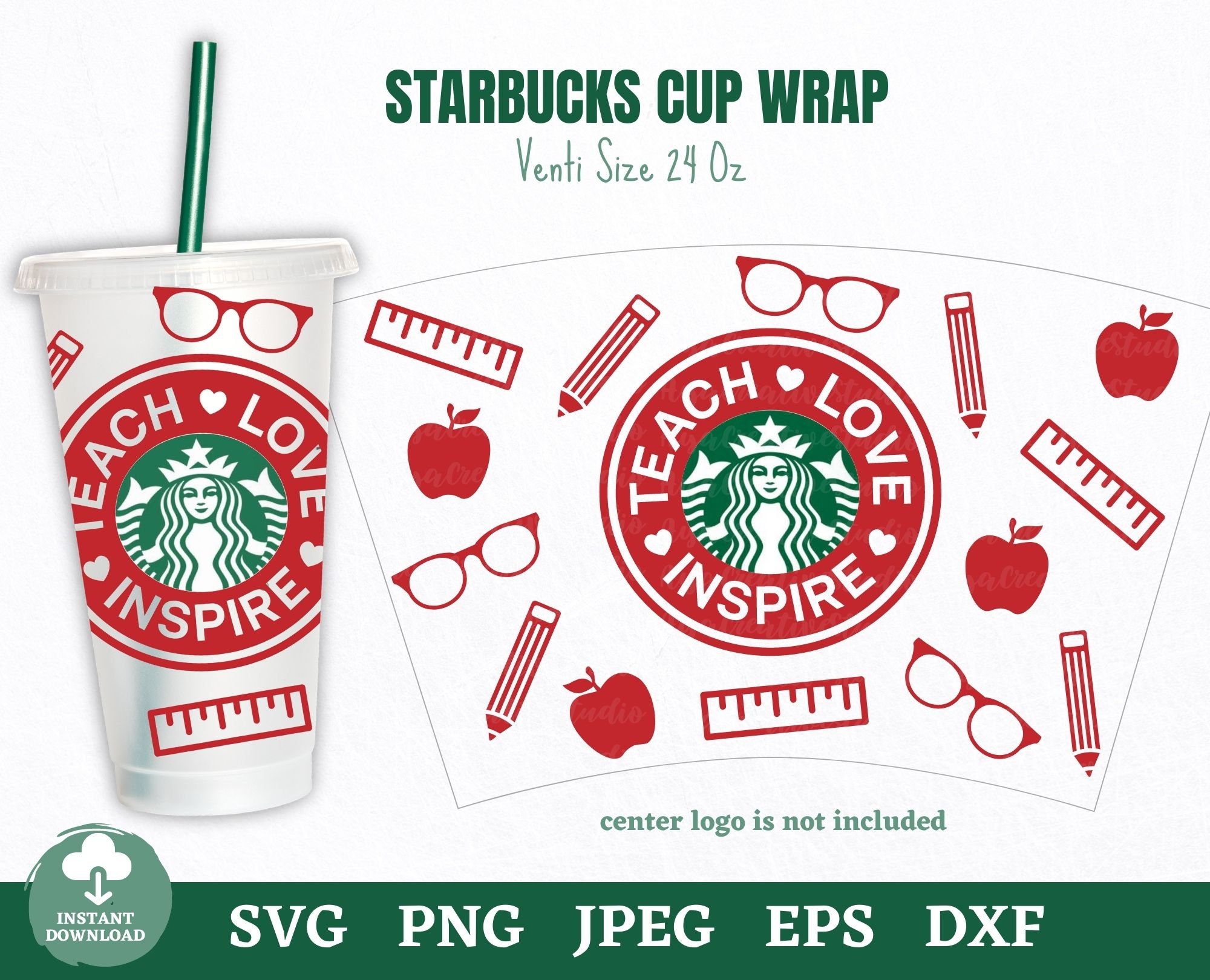 Download Teach Love Inspire Starbucks Cup Svg Teacher Starbucks Full Etsy