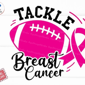 Tackle Breast Cancer Svg, Tackle Breast Cancer Football Svg, Breast Cancer Awareness Football Svg, Football Breast Cancer Svg