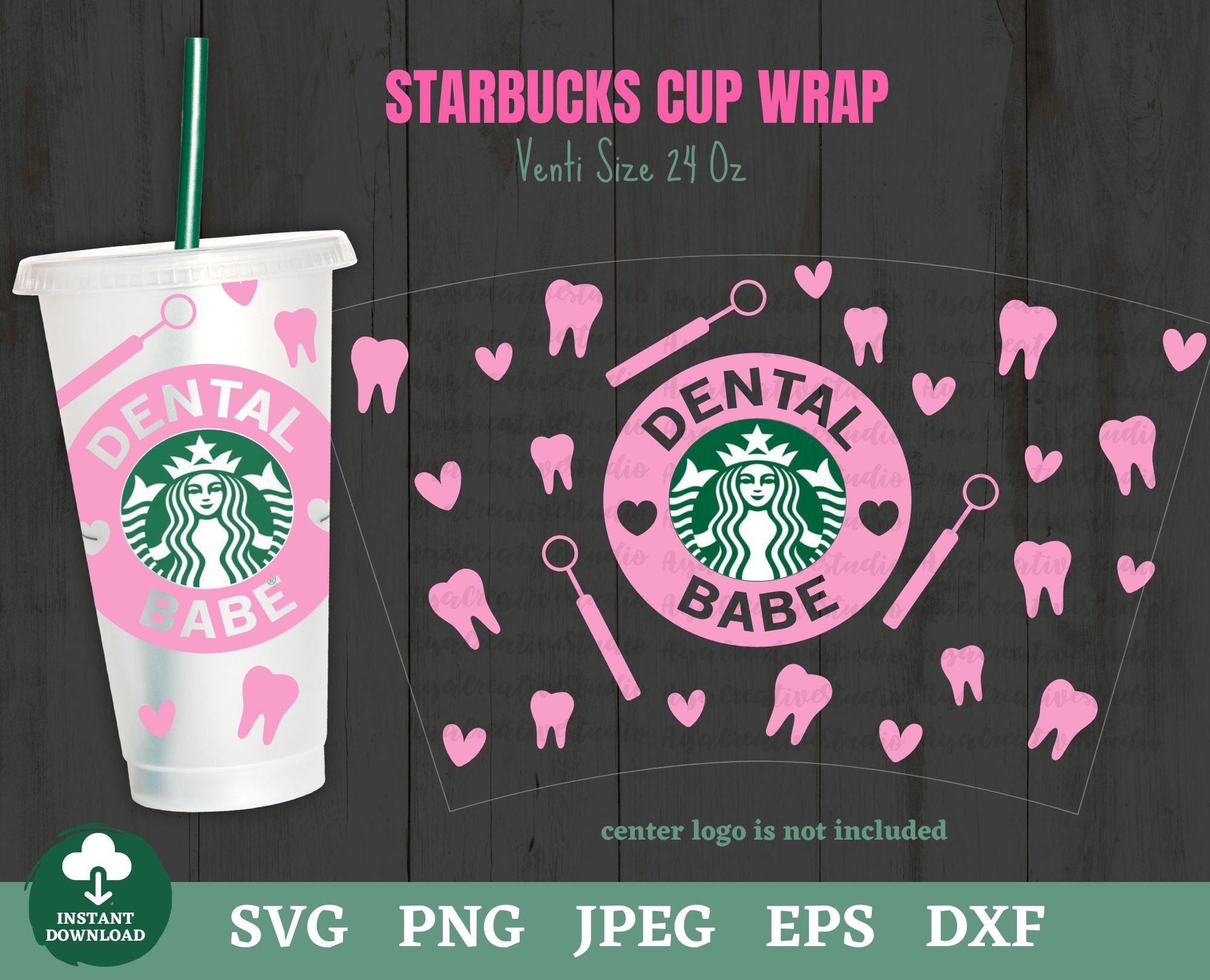 Dental Babe Starbucks Svg Dentist Starbucks Cup Wrap Svg Etsy
