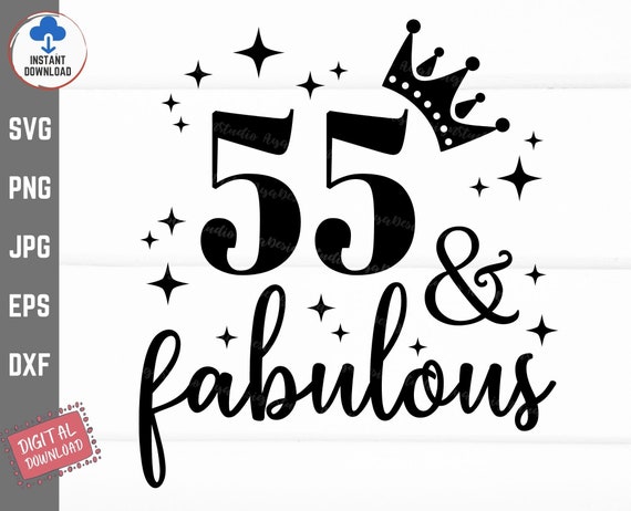 55 Birthday T-Shirt. Fifty-Five And Fabulous Tshirt For Lady 55 Birthday T-Shirt. Fifty-Five And Fabulous Tshirt For Lady