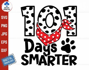 101 Dagen Slimmer Svg, Jongen 101 Dagen Slimmer Svg, 101 Dagen Slimmer Dalmatische Svg, Dalmatische Kleuterschool Svg, Dalmatische Kleuterschool Svg