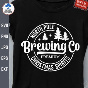 North Pole Brewing Co Svg, Divertente Natale Svg, Vibrazioni di Natale Svg, Abbinamenti per la famiglia di Natale Svg