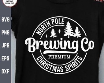 North Pole Brewing Co Svg, Funny Christmas Svg, Christmas Vibes Svg, Xmas Family Matching Svg