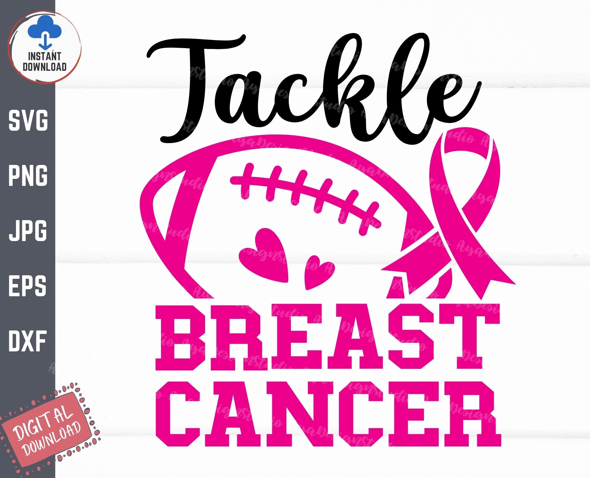 Tackle Breast Cancer Svg Breast Cancer Awareness Football - Etsy