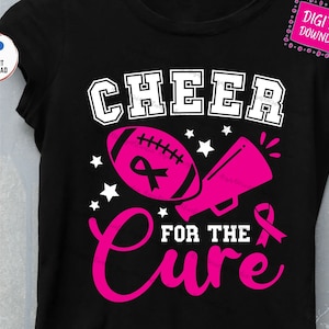 Cheer for The Cure Svg, Cheer for The Cure Football Svg, Breast Cancer Awareness Football Pink Ribbon Svg, Football Breast Cancer Svg