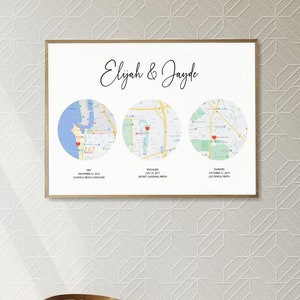 Map Print - Où vous vous êtes rencontrés, fiancés, mariés!