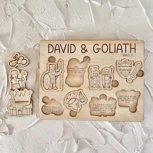 David and Golaith Wooden Puzzle | Bible Story Puzzle | Wooden Puzzles | Children Education