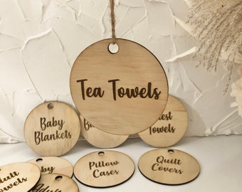 Wooden Label Tags | Storage Wooden Label Tags | Laundry Wooden Label Tags | Pantry Wooden Label Tags | Wardrobe Wooden Label Tags