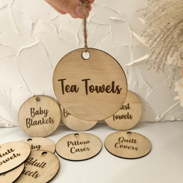 Wooden Label Tags | Storage Wooden Label Tags | Laundry Wooden Label Tags | Pantry Wooden Label Tags | Wardrobe Wooden Label Tags