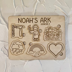 Noah's Ark Wooden Puzzle | Bible Story Puzzle | Religious Puzzle | Childrens Wooden Puzzle