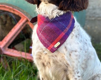 Dog Bandana Handmade, Slide on collar, Neckwear, Dog Accessories, Sheringham Tweed