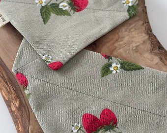 Dog Bandana Handmade, Slide on collar, Neckwear, Dog Accessories, Sophie Allport, Strawberries