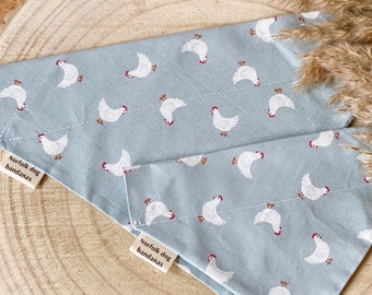 Dog Bandana Handmade, Slide on collar, Neckwear, Dog Accessories, Farm Chickens