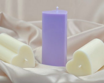 Heart Pillar Candle - Soy Wax - Unique Home Decor Candles - Scandinavian Aesthetic - Interior Design - Gift Ideas - Birthday Gift for Her