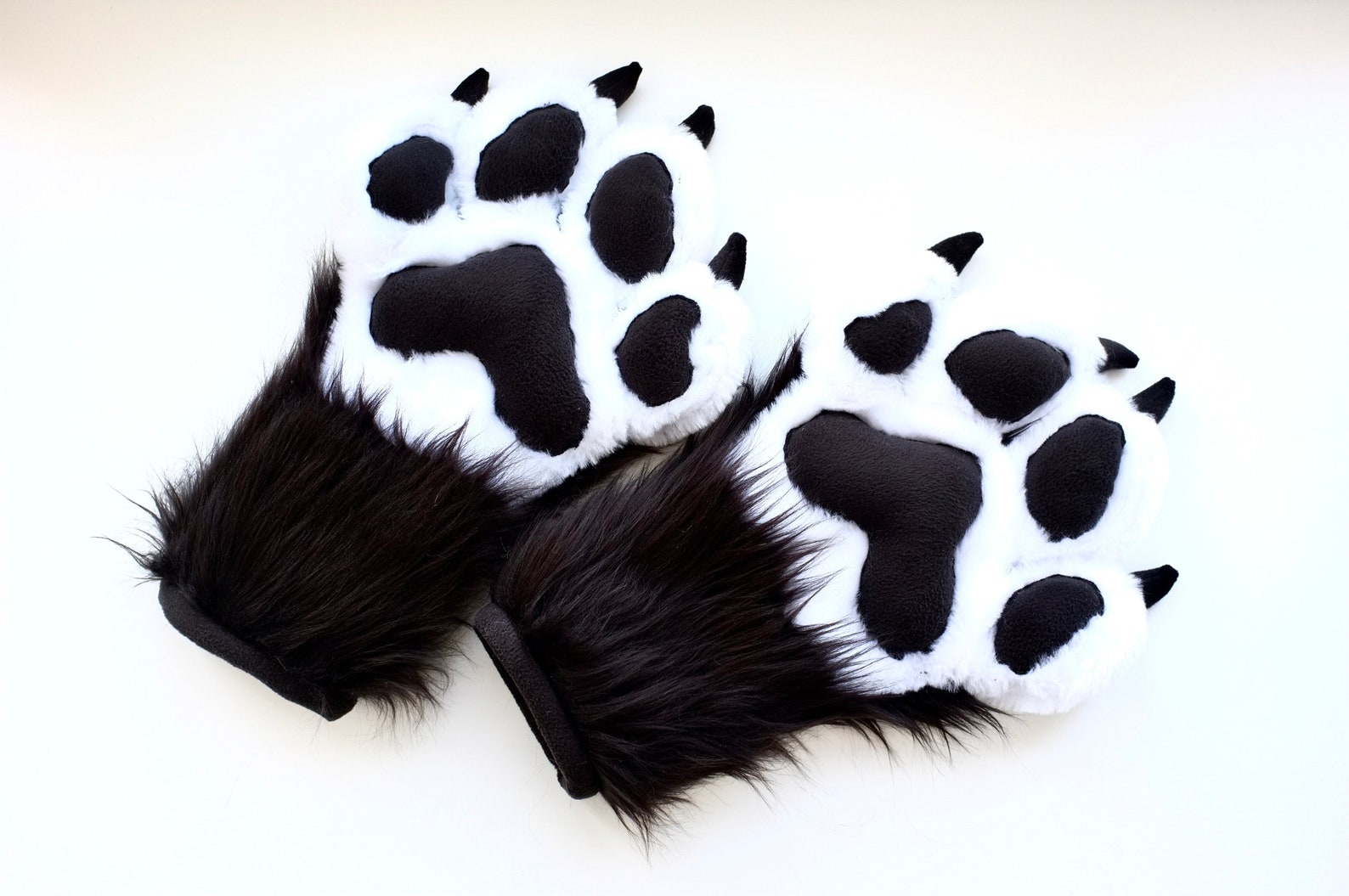 Black Fursuit Paws with Claws White Puffy Paws Furry Paws | Etsy