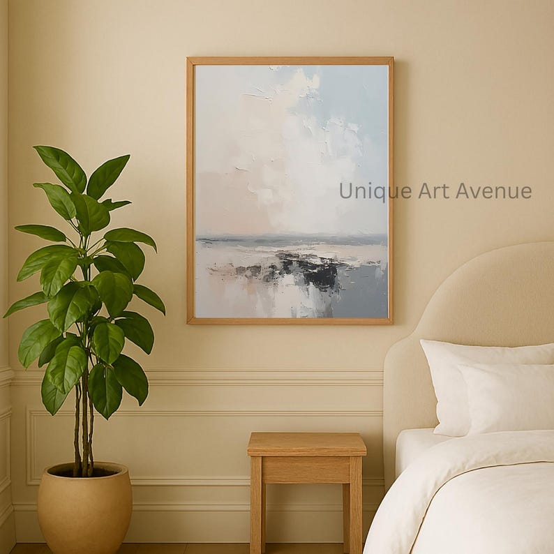 Neutral Abstract Landscape Printable Wall Art | Minimalist Beige Gray ...