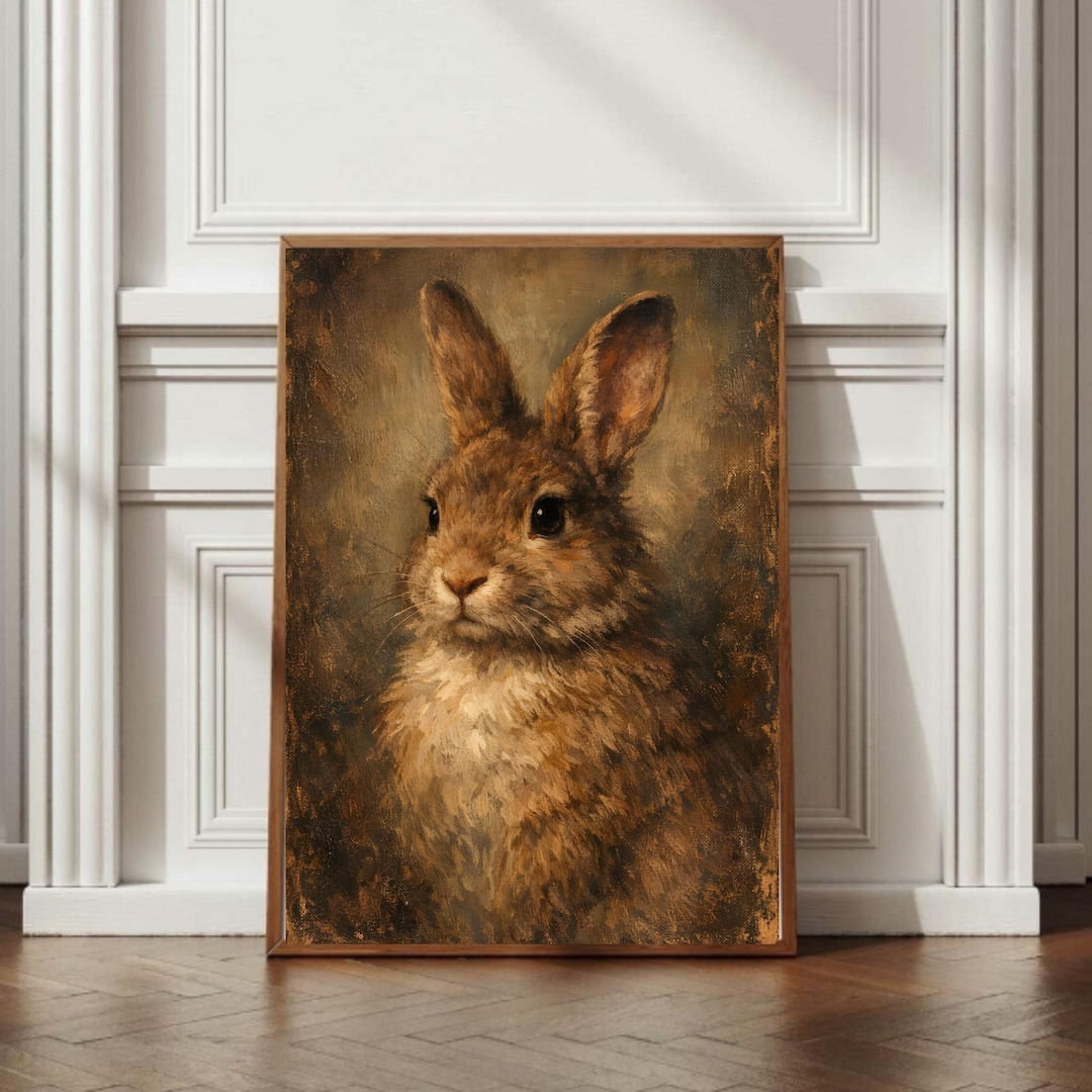 Vintage Rabbit Wall Art Print - Premium Matte Paper Poster - Easter ...