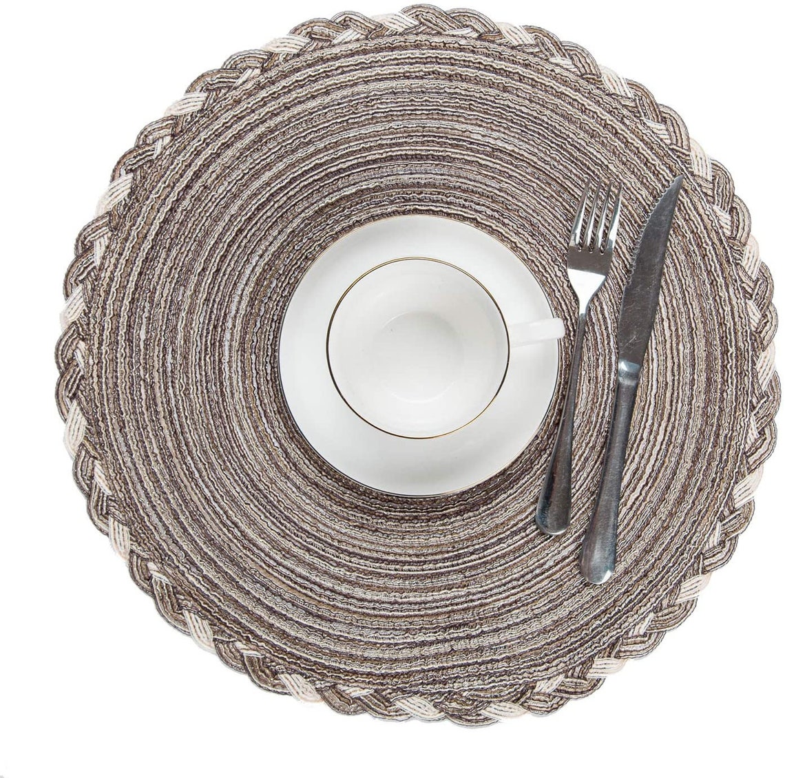 Round Braided Placemats Set of 6 Decorative Colorful Placemats Etsy