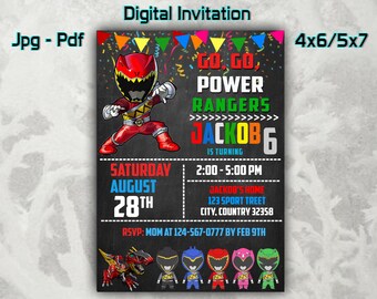 Power Rangers Birthday Etsy