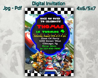 Mario Kart Invite Etsy France