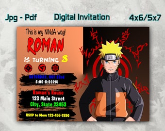 Naruto Invitation Etsy Naruto Invitation Etsy