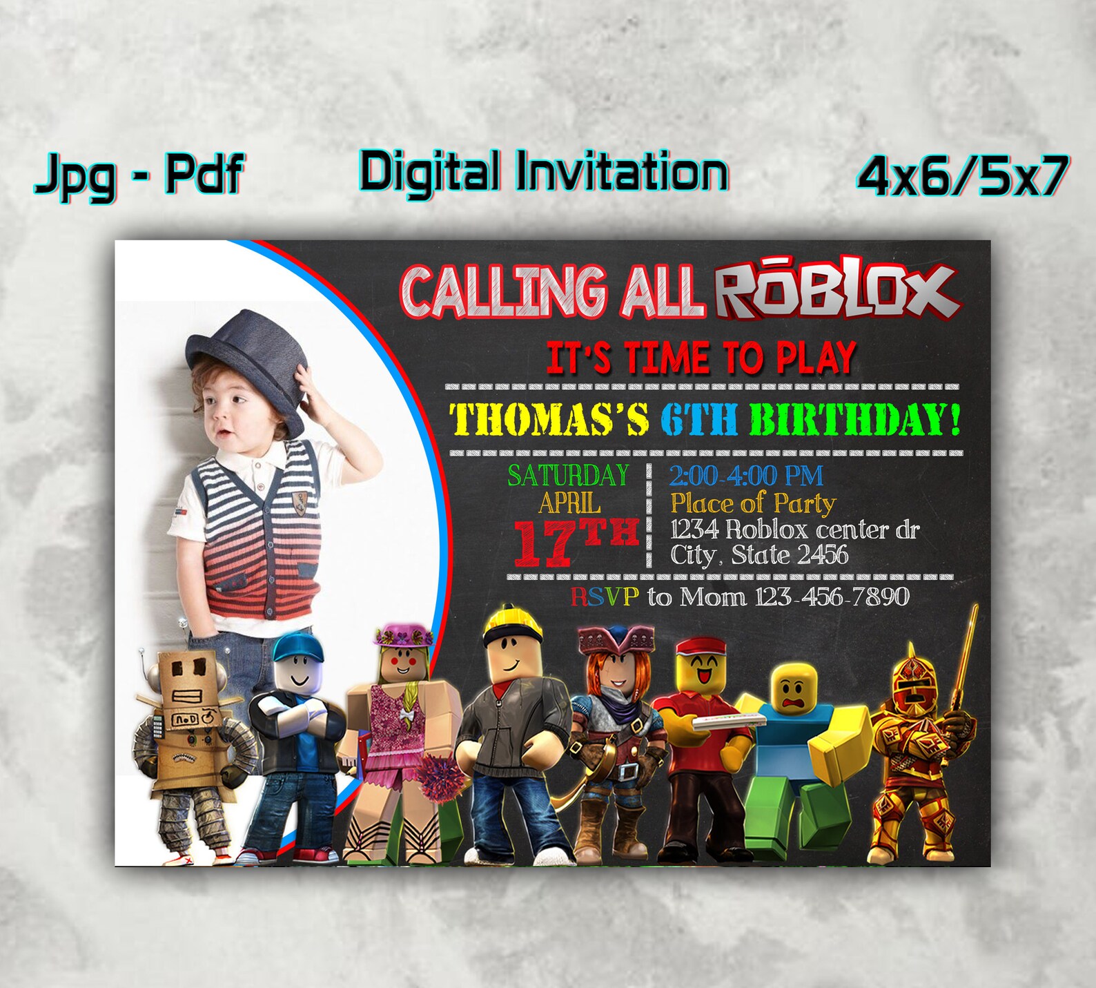 Roblox Geburtstagseinladungen Roblox Einladung digital  Etsy