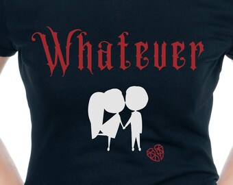 ANTI-Valentine's Day Shirt, WHATEVER T Shirt, Unapologetic Sarcasm, Broken Hearted Expression, Kissing Couple Silhouette, Galentine's Gift
