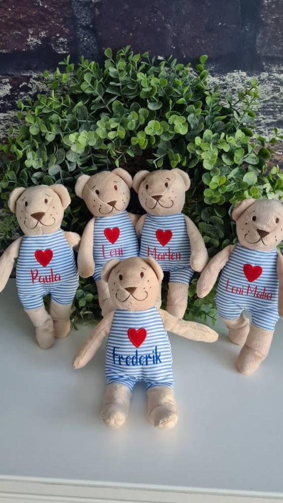 Teddybär personalisiert Bär mit Name als Geschenk zur Geburt Etsy