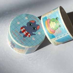 Summer Fun Stamp Washi,Cute Stamp Washi Tape,Summer Washi Tape, cute stamp washi, Cute Washi Tape, Cat Stationery