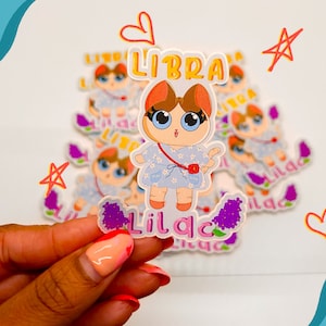 Libra Cat Sticker, Zodiac Cat sticker, Cute zodiac cat sticker, zodiac gift stickers
