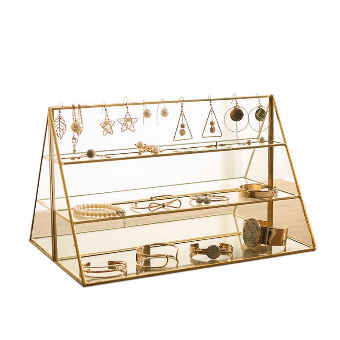 Brass Three Layer Jewellery Stand Etsy