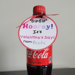 Valentine&#39;s Day Printable for Drinks- Sip Sip Hooray, It&#39;s Valentine&#39;s Day!