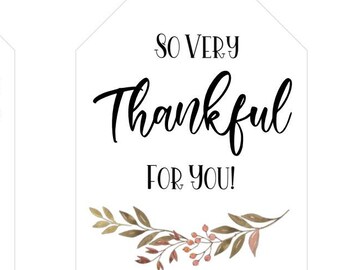 Fall Thankful For You Gift Tag, Thanksgiving Printable