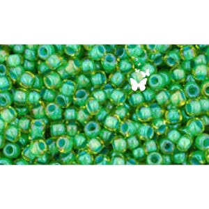 Size 11/0 Inside Color Lime, Green Opaque TR-11-947 TOHO Glass Seed Beads (10gr), DIY Jewelry, Bead Supply