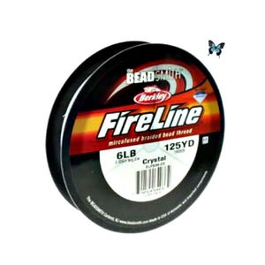 6lb Crystal FireLine (125yd) BeadSmith Berkley Braided Beading Thread, DIY Jewelry Bead Supply