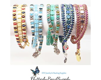 BEAD KIT (Choose Your Colorway) &gt;&gt; So Vang&#39;s Free SuperDuo Triple Wrap Bracelet Tutorial Available &lt;&lt; DIY Jewelry Supply