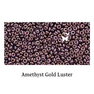 DEMI Size 11/0, 8/0 Amethyst Gold Luster TD-201 Round Toho Seed Beads (5gr)