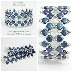 Lovin' The Blues Bead Pack, Norma Jean Dell's Free "Lacey Ginko" Bracelet Tutorial Available Separately, DIY Jewelry Supply