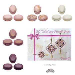 SAMOS par Puca®  2-Hole Glass Beads 10gr (40-45pc), DIY Jewelry Bead Supply