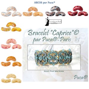 ARCOS par Puca®  "Tweedy & Splash" 3-Hole Czech Glass Beads (30pc), DIY Jewelry Bead Supply