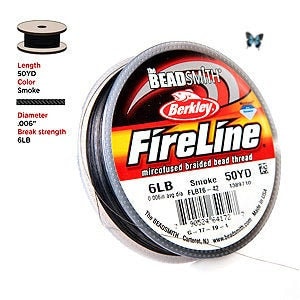 6lb Smoke FireLine (50yd) BeadSmith Berkley Braided Bead Thread