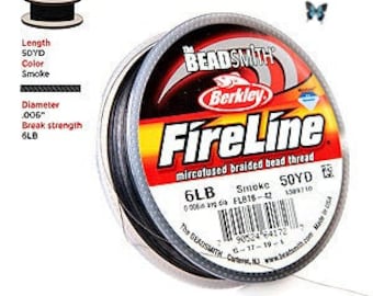 6lb Smoke FireLine (50yd) BeadSmith Berkley Braided Bead Thread